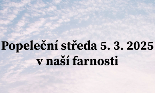 Popeleční středa v naší farnosti