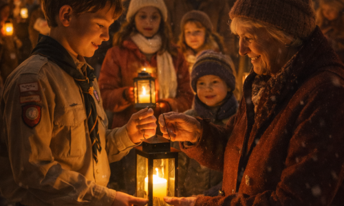 ROZDÁVÁNÍ BETLÉMSKÉHO SVĚTLA V RYBNÍKŮ